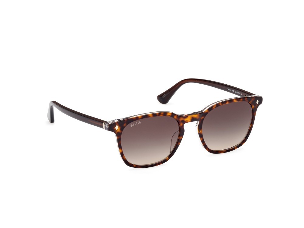 Sunglasses Web WE0364 (56B) color avana - marrone scuro lucido shape round lenses fumo grad.