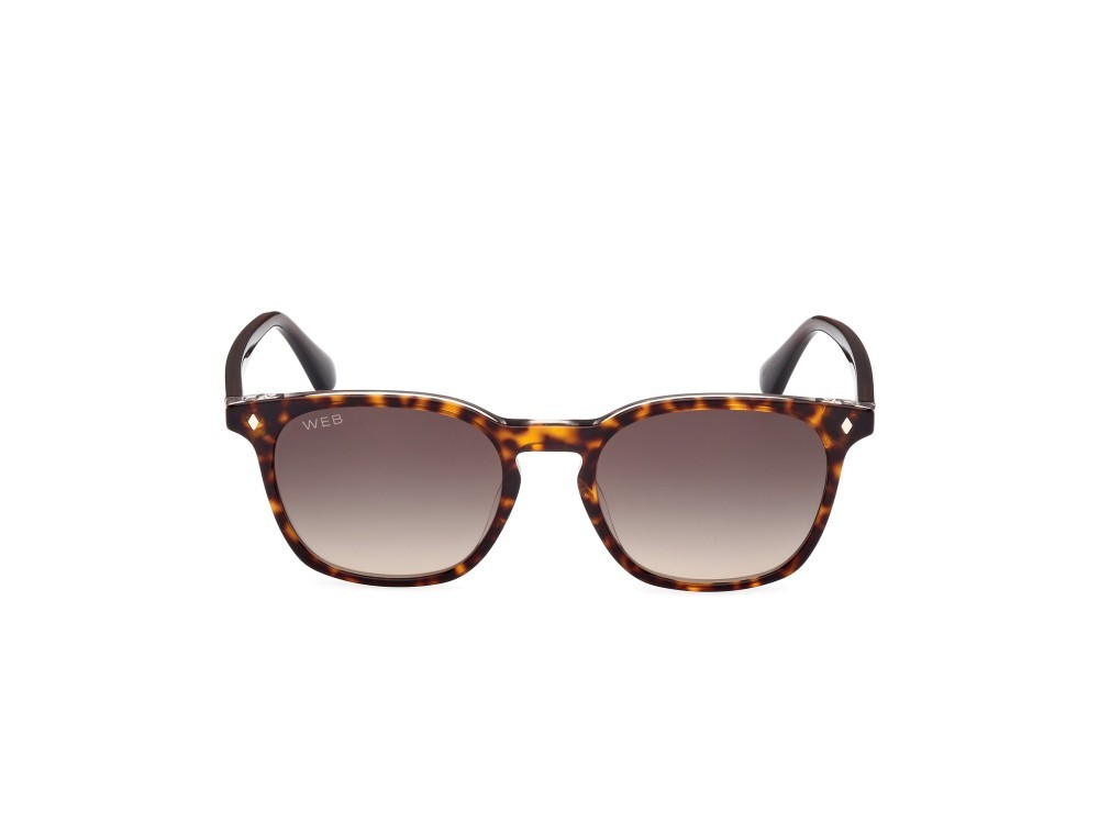 Sunglasses Web WE0364 (56B) color avana - marrone scuro lucido shape round lenses fumo grad.