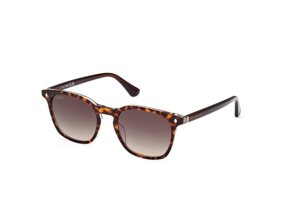 Sunglasses Web WE0364 (56B) color avana - marrone scuro lucido shape round lenses fumo grad.