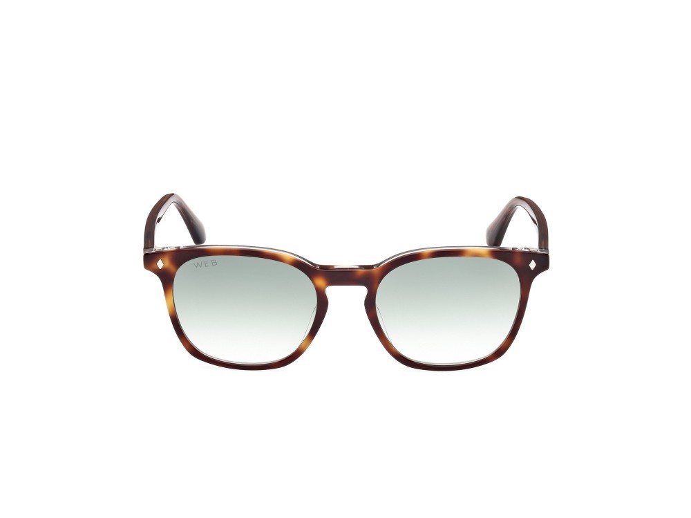 Sunglasses Web WE0364 (56P) color avana - marrone chiaro lucido shape round lenses verde sfumato