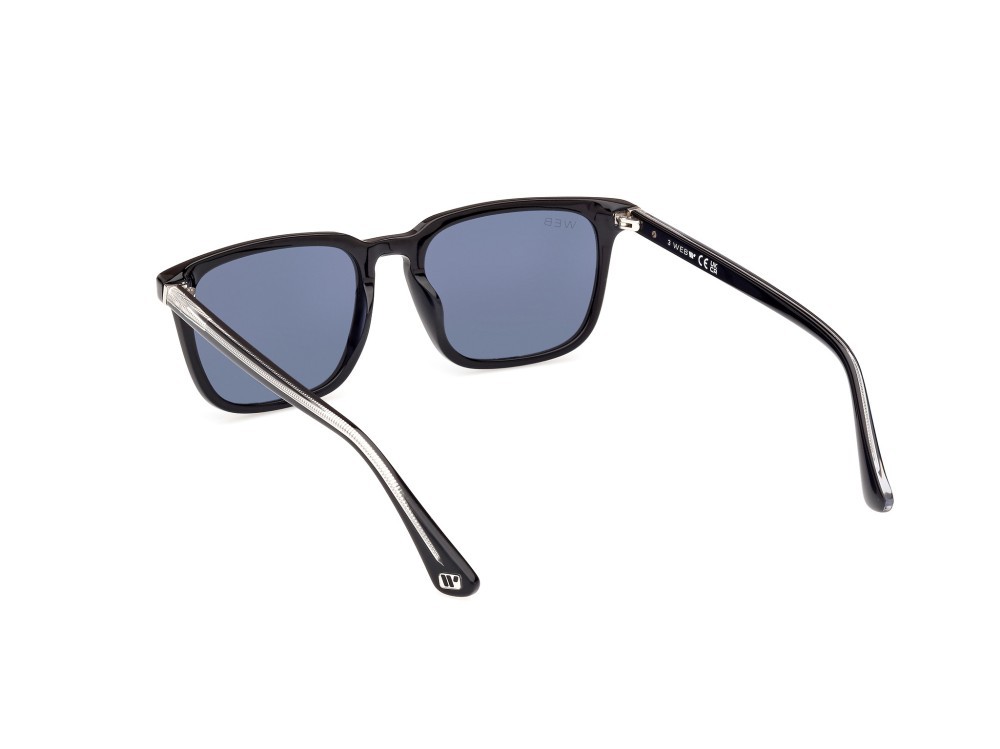 Sunglasses Web WE0369 (01V) color nero lucido shape square lenses blu