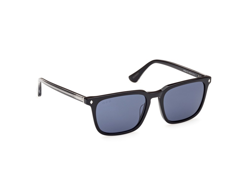 Sunglasses Web WE0369 (01V) color nero lucido shape square lenses blu
