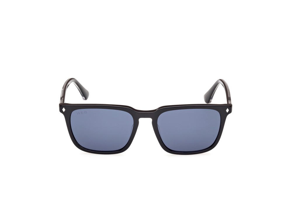 Sunglasses Web WE0369 (01V) color nero lucido shape square lenses blu