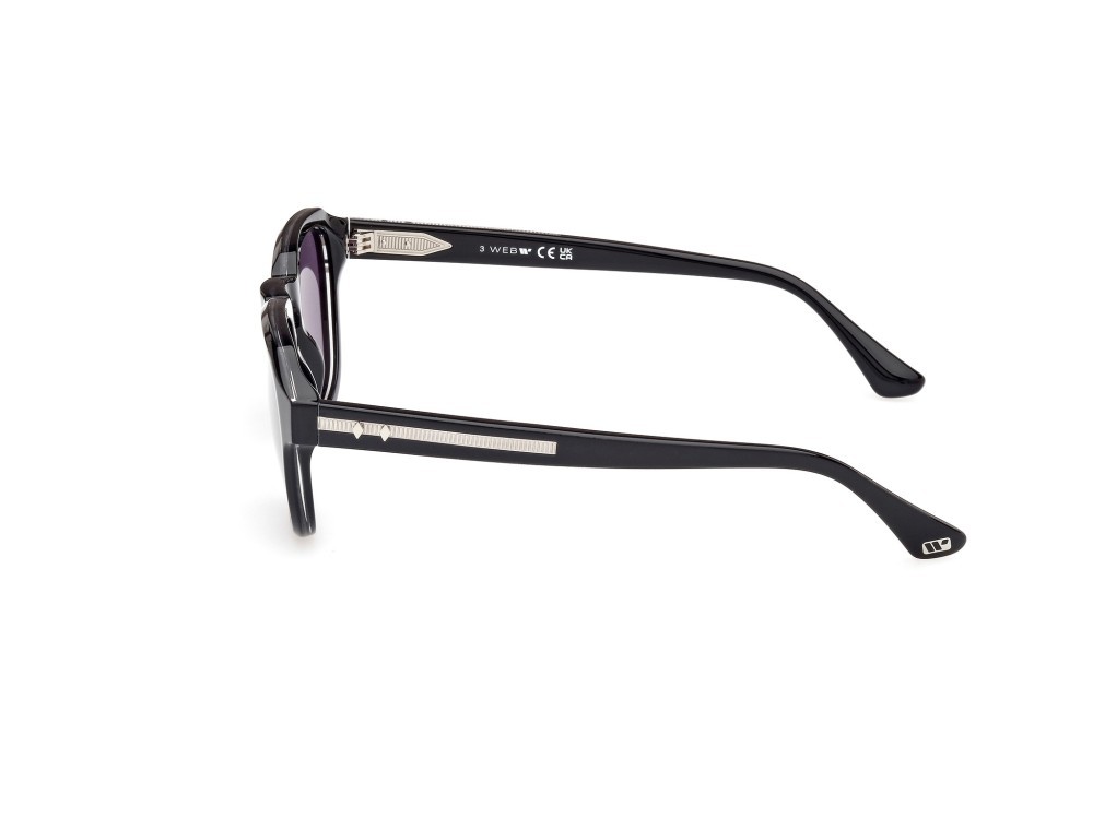 Sunglasses Web WE0370 (05A) color nero - cristallo shape round lenses fumo