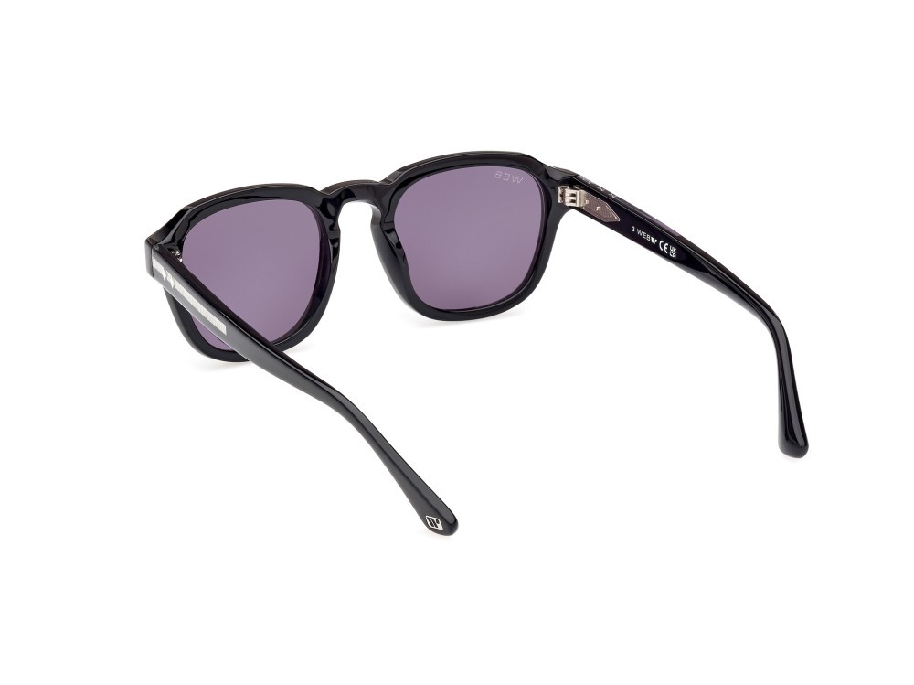 Sunglasses Web WE0370 (05A) color nero - cristallo shape round lenses fumo