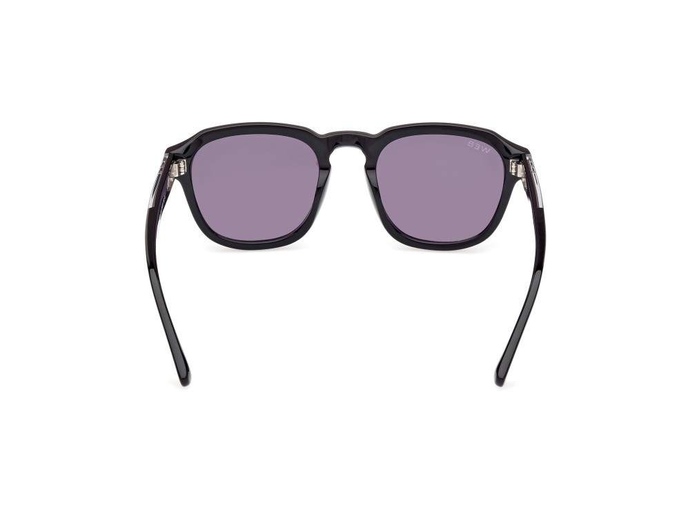 Sunglasses Web WE0370 (05A) color nero - cristallo shape round lenses fumo