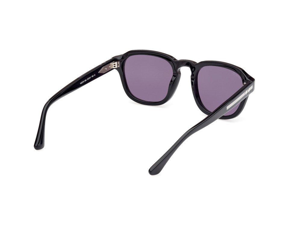 Sunglasses Web WE0370 (05A) color nero - cristallo shape round lenses fumo