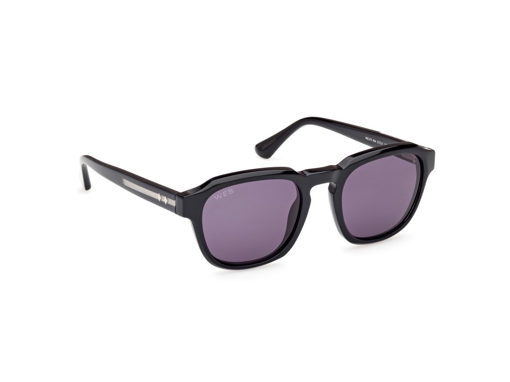 Sunglasses Web WE0370 (05A) color nero - cristallo shape round lenses fumo