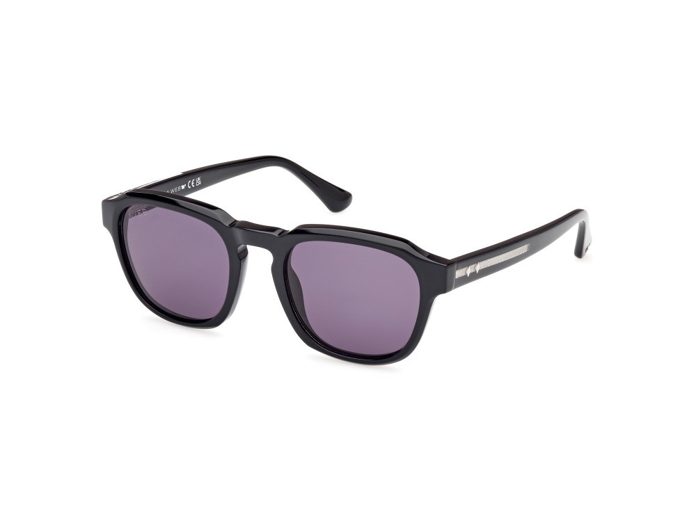 Sunglasses Web WE0370 (05A) color nero - cristallo shape round lenses fumo