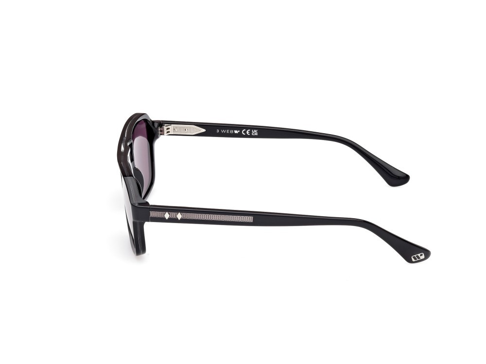 Sunglasses Web WE0376 (05A) color nero/cristallo - nero lucido shape navigator lenses fumo