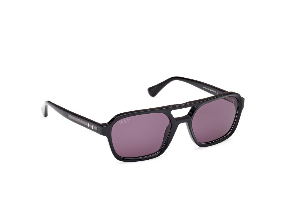 Sunglasses Web WE0376 (05A) color nero/cristallo - nero lucido shape navigator lenses fumo