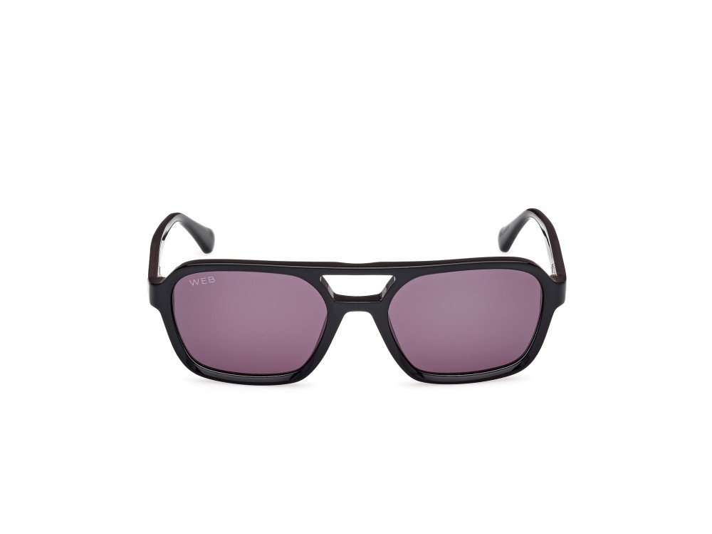Sunglasses Web WE0376 (05A) color nero/cristallo - nero lucido shape navigator lenses fumo