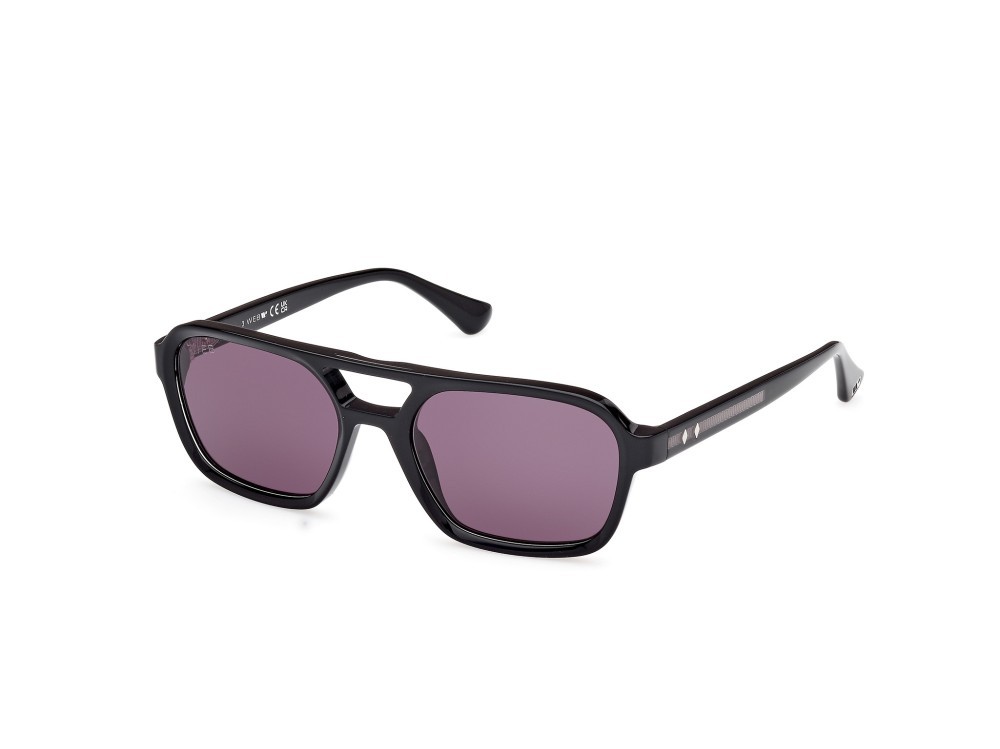Sunglasses Web WE0376 (05A) color nero/cristallo - nero lucido shape navigator lenses fumo