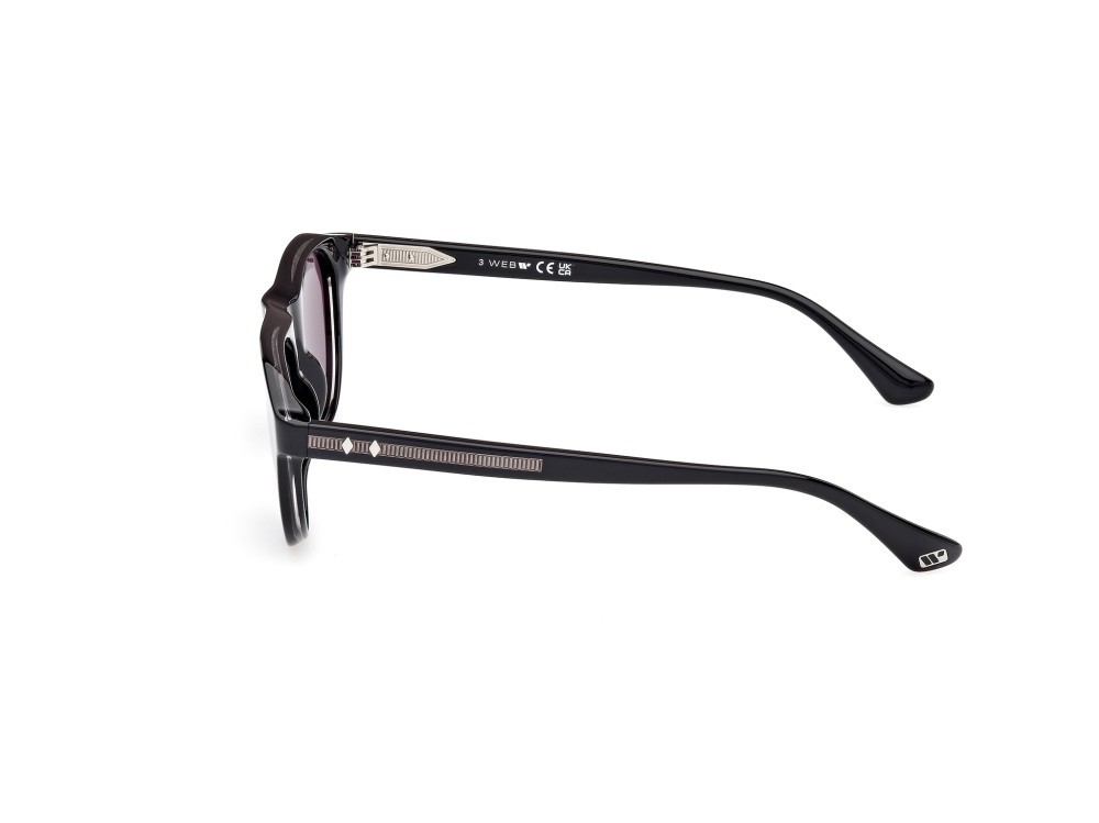 Sunglasses Web WE0377 (05A) color nero/cristallo - nero lucido shape aviator lenses fumo