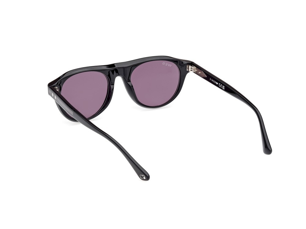 Sunglasses Web WE0377 (05A) color nero/cristallo - nero lucido shape aviator lenses fumo