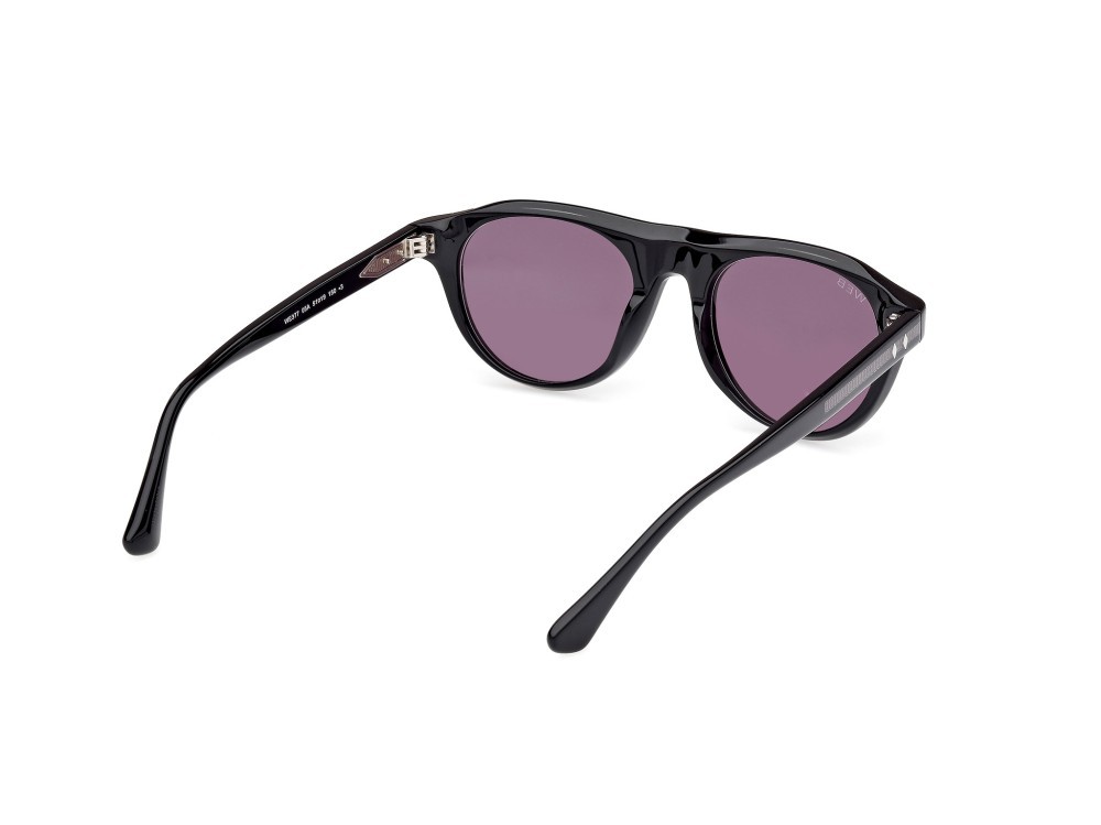 Sunglasses Web WE0377 (05A) color nero/cristallo - nero lucido shape aviator lenses fumo