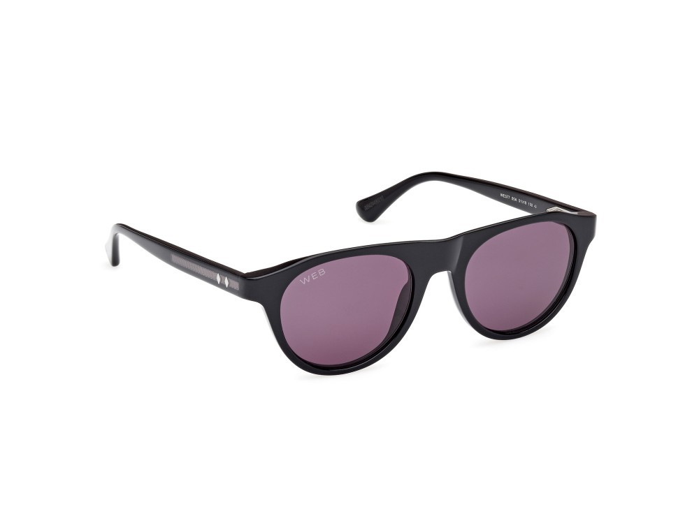 Sunglasses Web WE0377 (05A) color nero/cristallo - nero lucido shape aviator lenses fumo