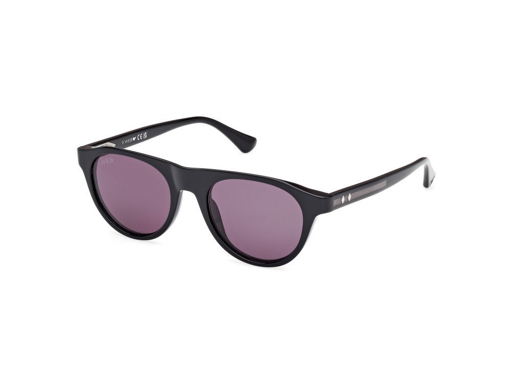 Sunglasses Web WE0377 (05A) color nero/cristallo - nero lucido shape aviator lenses fumo