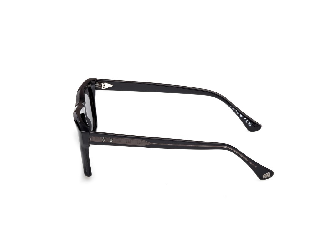 Sunglasses Web WE0382 (05D) color nero monocolore - nero lucido shape rectangle lenses fumo polar.