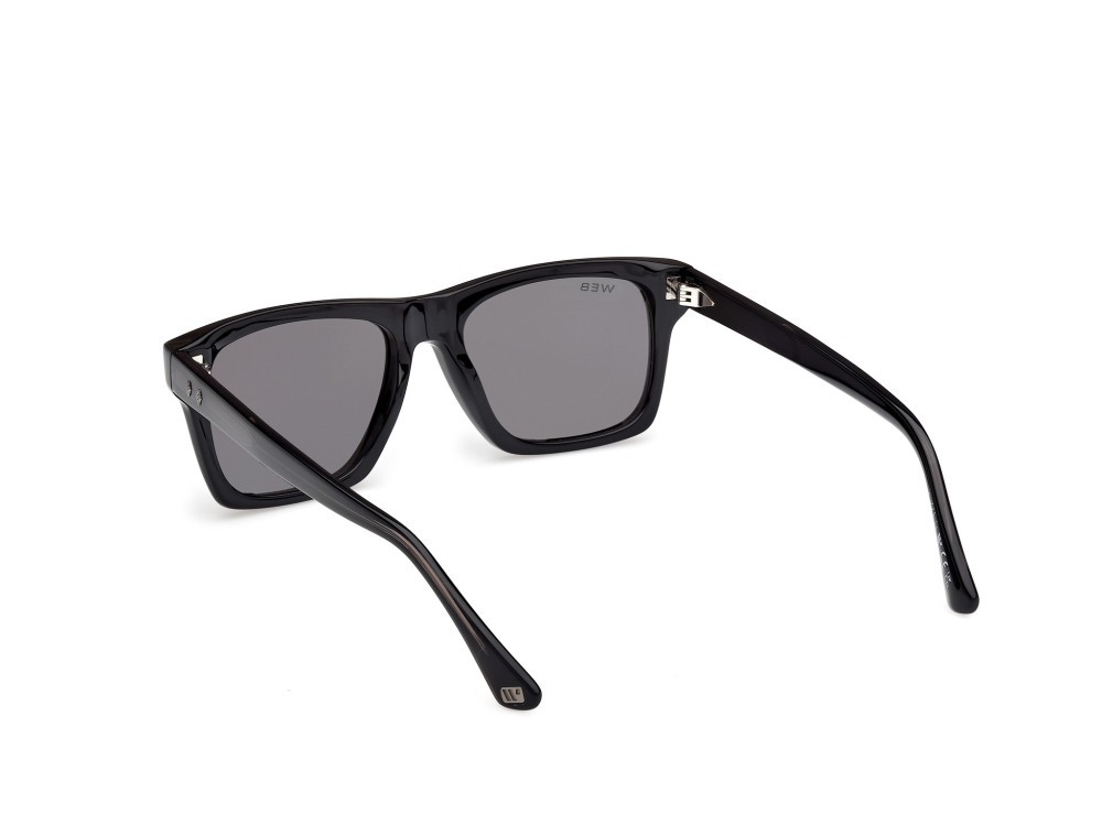 Sunglasses Web WE0382 (05D) color nero monocolore - nero lucido shape rectangle lenses fumo polar.