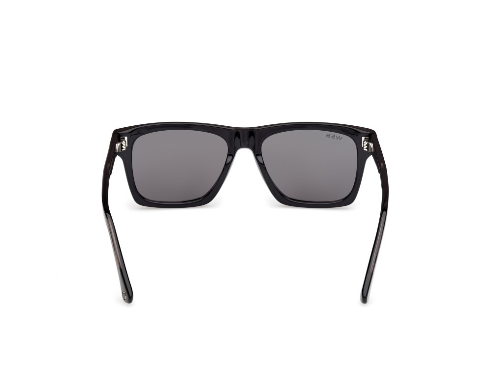 Sunglasses Web WE0382 (05D) color nero monocolore - nero lucido shape rectangle lenses fumo polar.