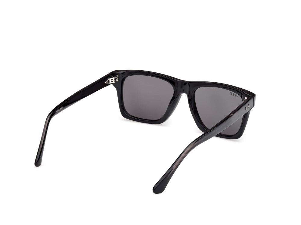 Sunglasses Web WE0382 (05D) color nero monocolore - nero lucido shape rectangle lenses fumo polar.