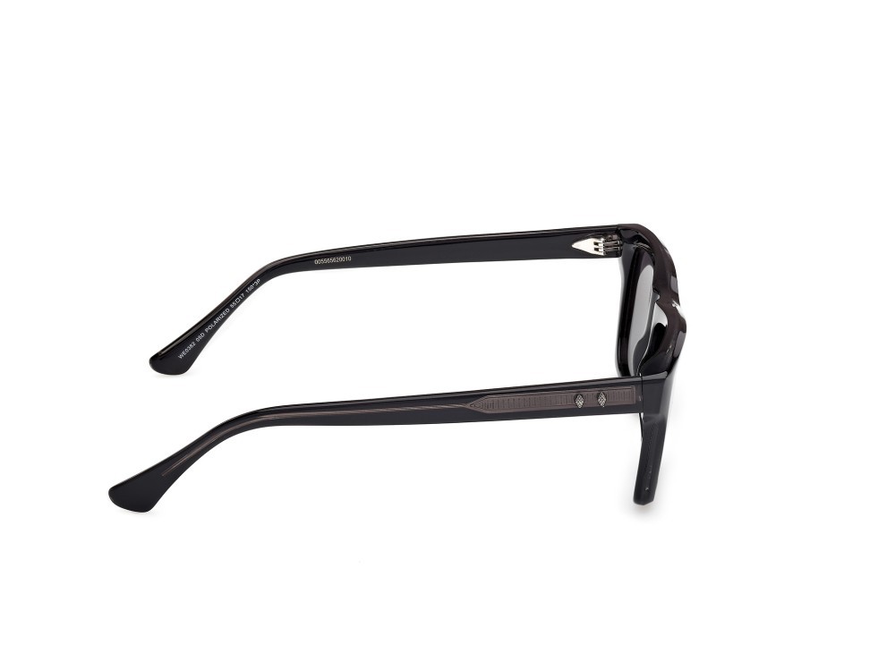 Sunglasses Web WE0382 (05D) color nero monocolore - nero lucido shape rectangle lenses fumo polar.