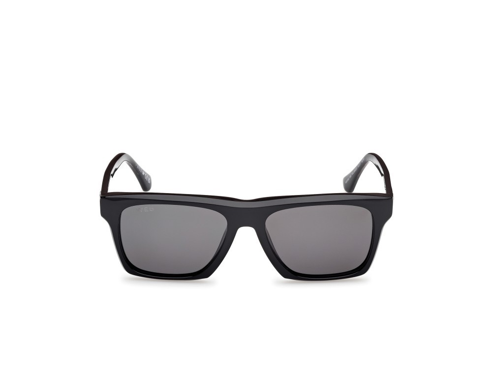 Sunglasses Web WE0382 (05D) color nero monocolore - nero lucido shape rectangle lenses fumo polar.