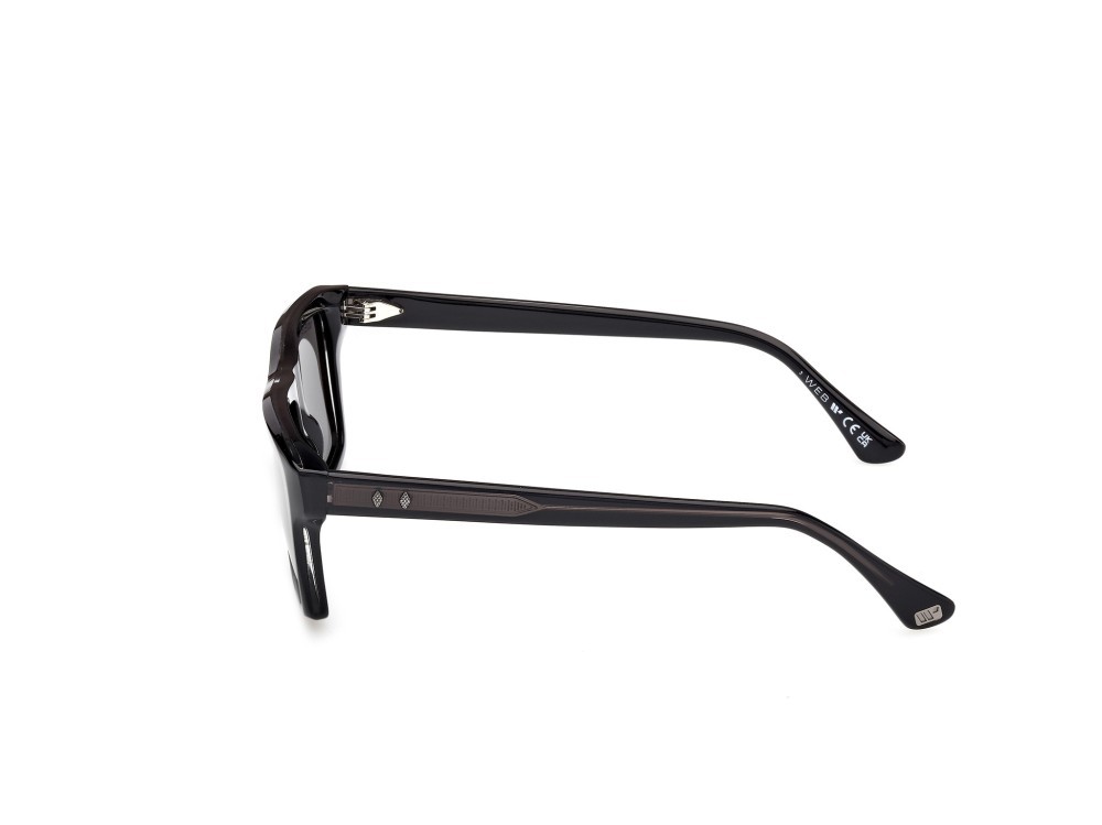 Sunglasses Web WE0383 (05D) color nero monocolore - nero lucido shape rectangle lenses fumo polar.