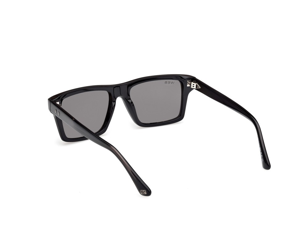 Sunglasses Web WE0383 (05D) color nero monocolore - nero lucido shape rectangle lenses fumo polar.
