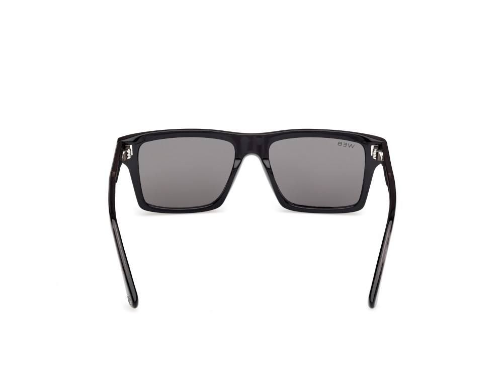 Sunglasses Web WE0383 (05D) color nero monocolore - nero lucido shape rectangle lenses fumo polar.