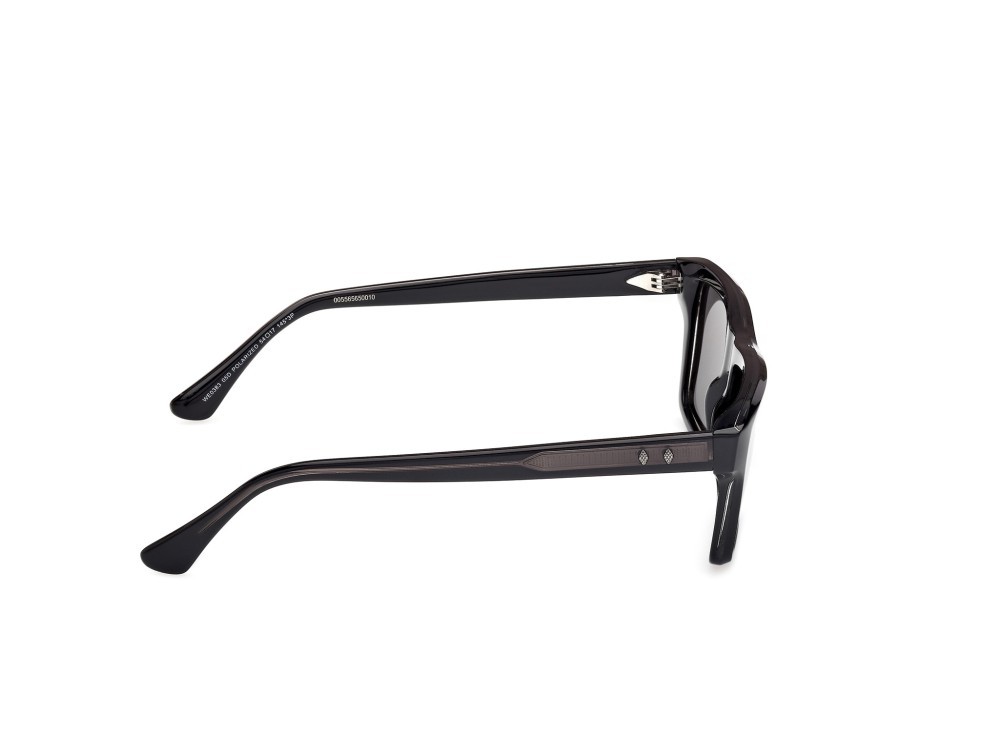 Sunglasses Web WE0383 (05D) color nero monocolore - nero lucido shape rectangle lenses fumo polar.