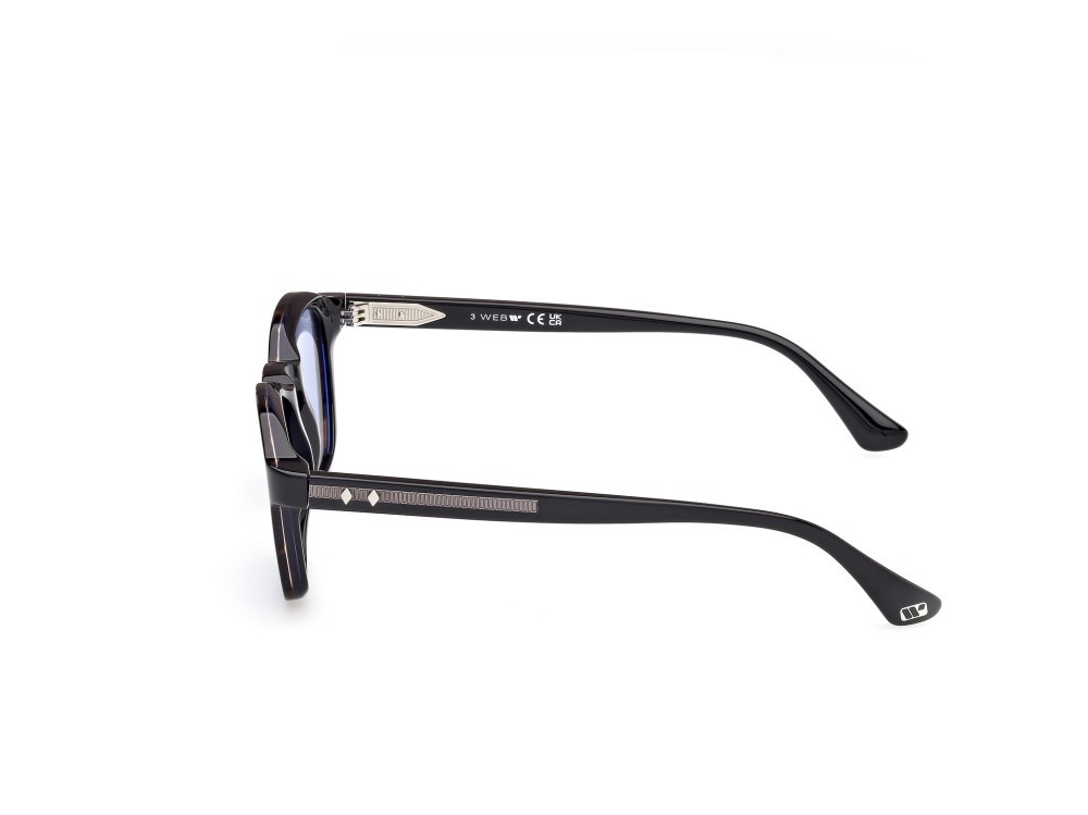 Sunglasses Web WE0384 (56V) color avana monocolore - nero lucido shape round lenses blu