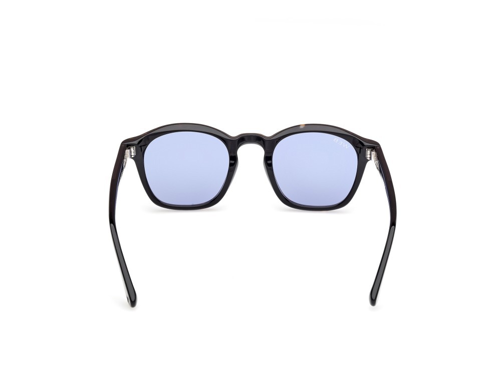 Sunglasses Web WE0384 (56V) color avana monocolore - nero lucido shape round lenses blu