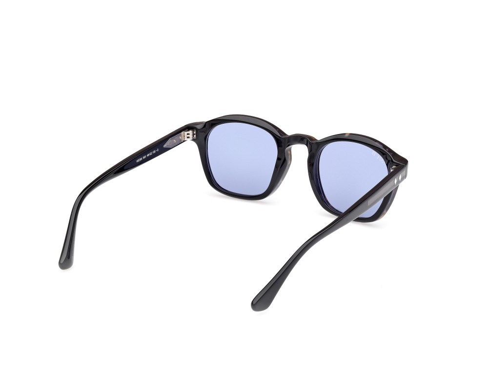 Sunglasses Web WE0384 (56V) color avana monocolore - nero lucido shape round lenses blu