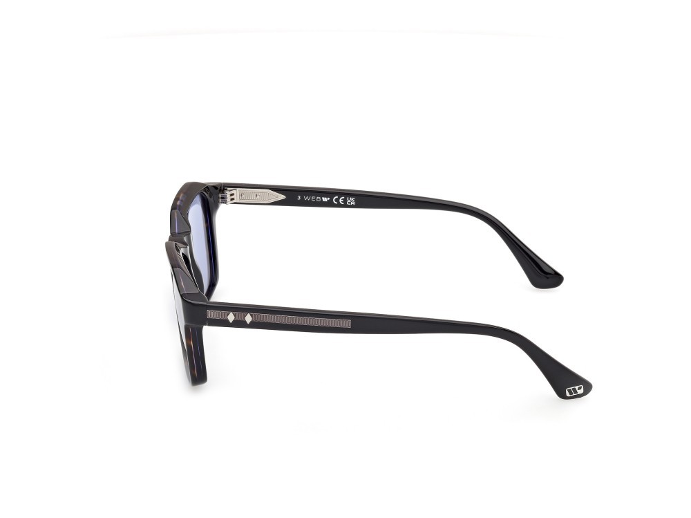 Sunglasses Web WE0385 (56V) color avana monocolore - nero lucido shape square lenses blu
