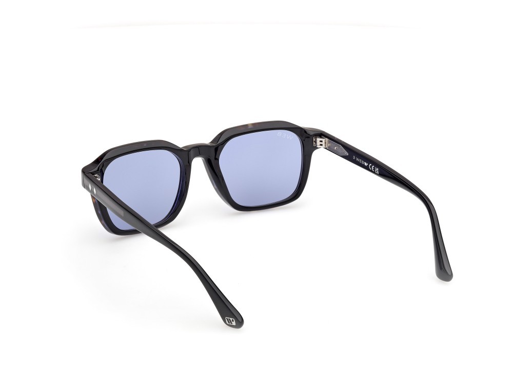 Sunglasses Web WE0385 (56V) color avana monocolore - nero lucido shape square lenses blu