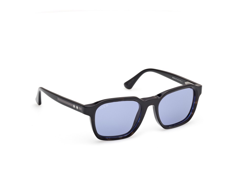 Sunglasses Web WE0385 (56V) color avana monocolore - nero lucido shape square lenses blu