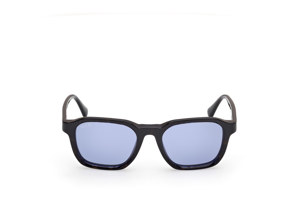 Sunglasses Web WE0385 (56V) color avana monocolore - nero lucido shape square lenses blu