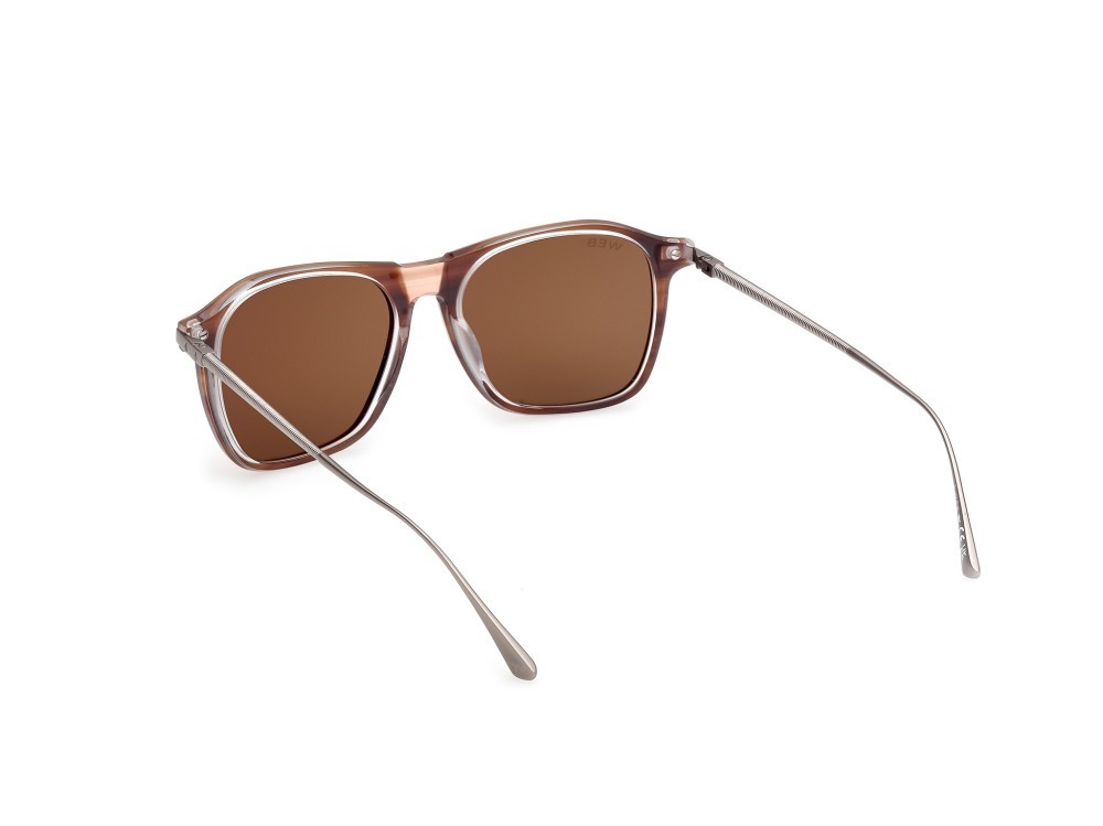 Sunglasses Web WE0386 (56E) color avana monocolore - rutenio chiaro opaco shape rectangle lenses marrone