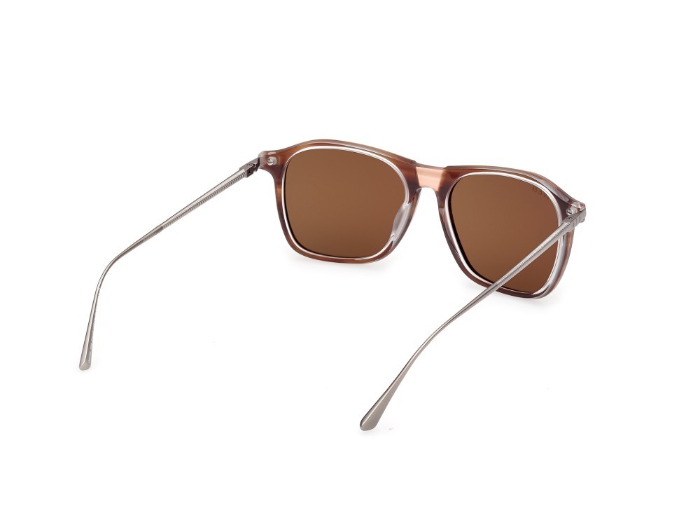 Sunglasses Web WE0386 (56E) color avana monocolore - rutenio chiaro opaco shape rectangle lenses marrone
