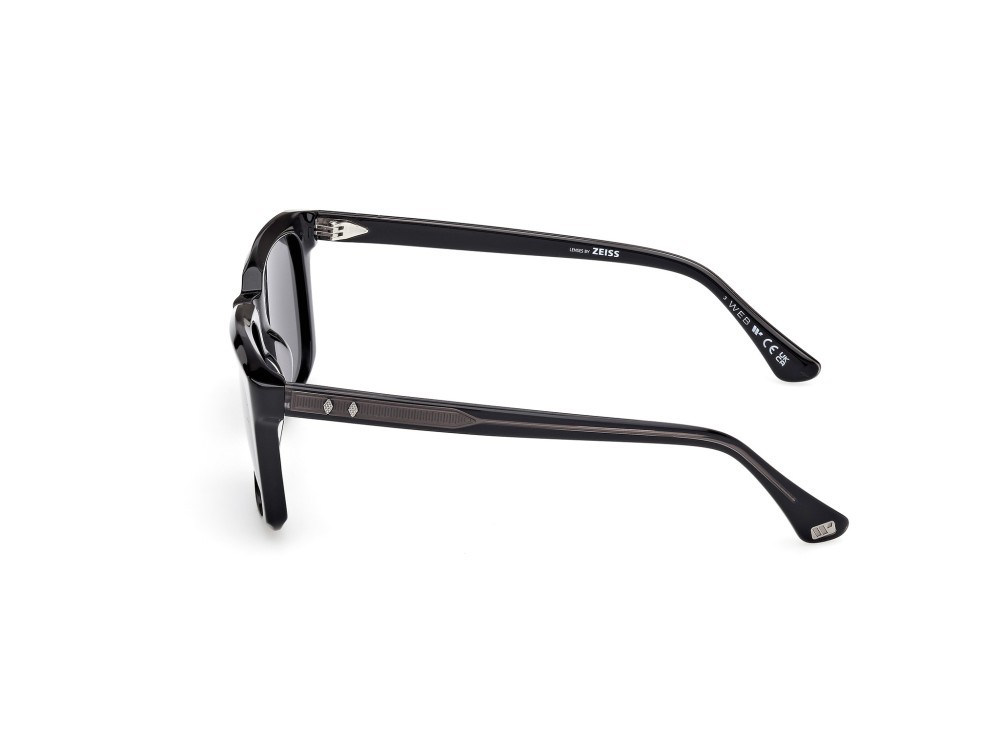 Sunglasses Web WE0388 (01A) color nero lucido - nero/monocolore shape rectangle lenses fumo