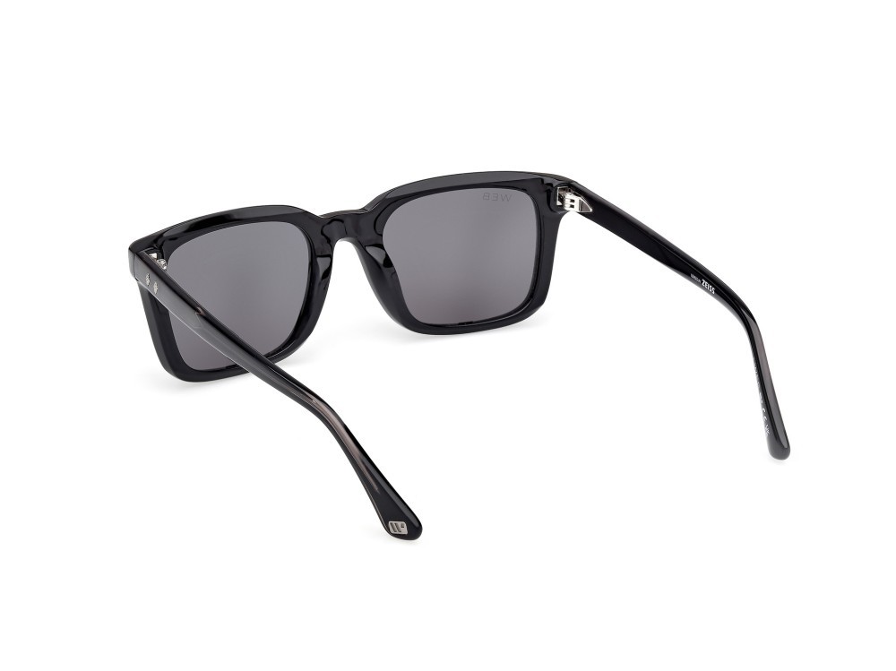 Sunglasses Web WE0388 (01A) color nero lucido - nero/monocolore shape rectangle lenses fumo
