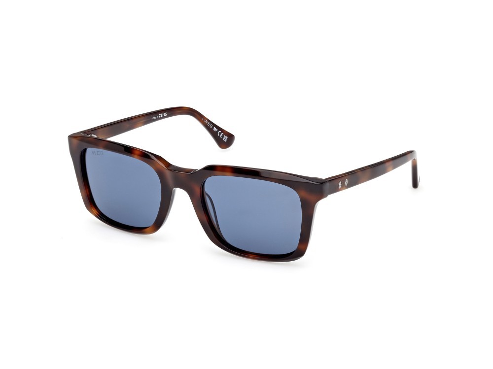 Sunglasses Web WE0388 (52V) color avana scura shape rectangle lenses blu