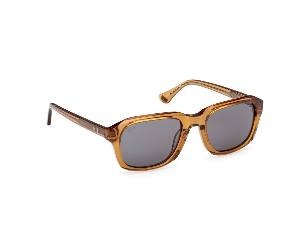 Sunglasses Web WE0389 (39A) color giallo chiaro lucido shape rectangle lenses fumo