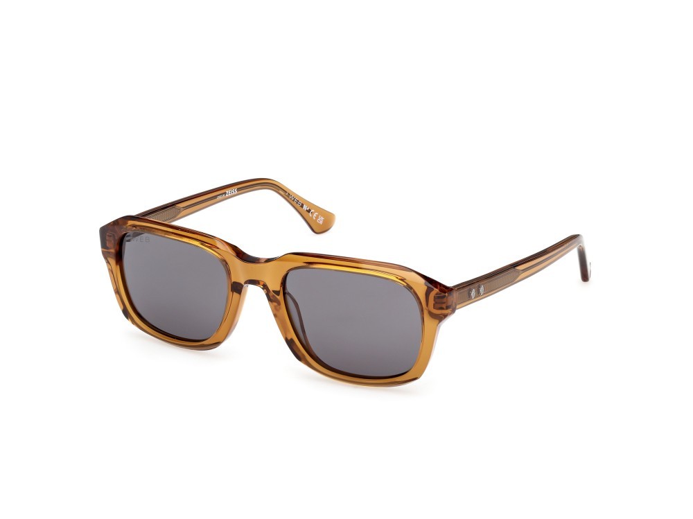 Sunglasses Web WE0389 (39A) color giallo chiaro lucido shape rectangle lenses fumo