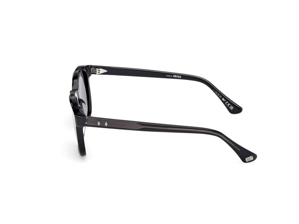 Sunglasses Web WE0390 (01A) color nero lucido - nero/monocolore shape round lenses fumo