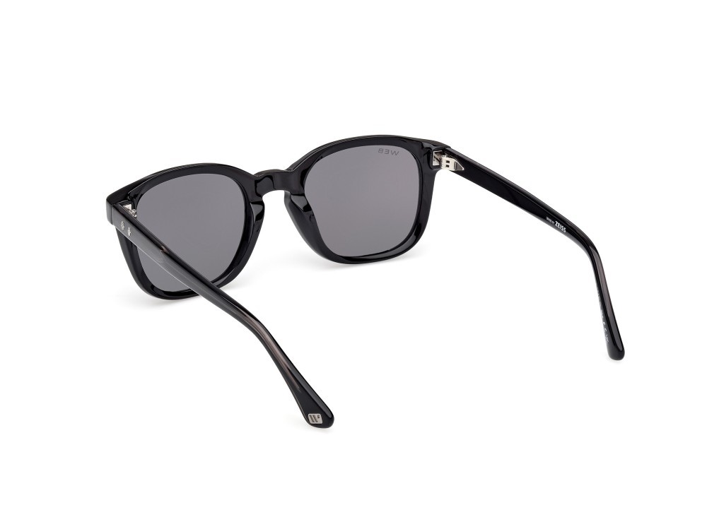Sunglasses Web WE0390 (01A) color nero lucido - nero/monocolore shape round lenses fumo