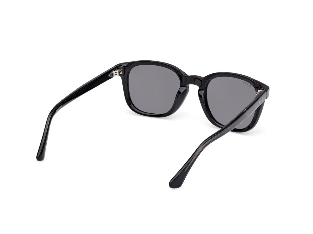 Sunglasses Web WE0390 (01A) color nero lucido - nero/monocolore shape round lenses fumo