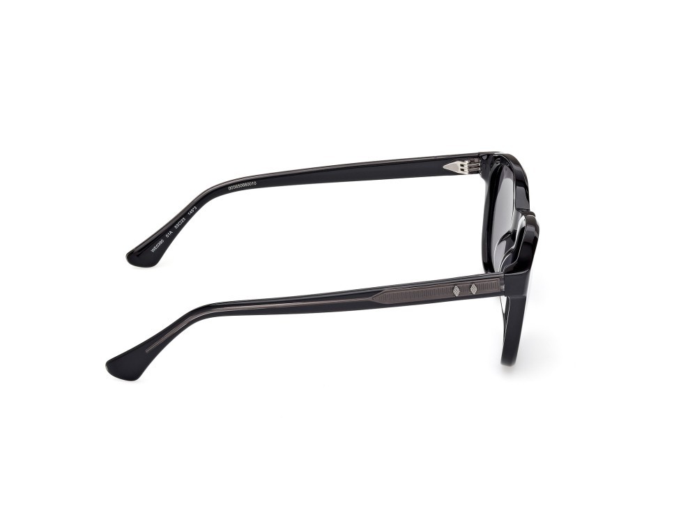 Sunglasses Web WE0390 (01A) color nero lucido - nero/monocolore shape round lenses fumo